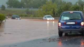 2 orage Route inondée 26102012 Le Luc vers Le Thoronet Var [upl. by Anirahc]