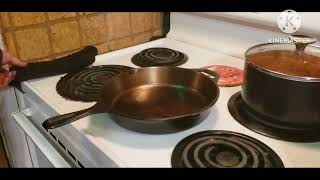 How to season a cast iron skillet even if its been sanded smooth [upl. by Aynnat]