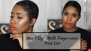 How I Style My Pixie Cut Dye Mold Finger waves 2017 [upl. by Atterual]