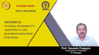 Lecture 52  Tutorial on Emissivity Absroptivity and Blackbody Radiation Functions [upl. by Llemij]