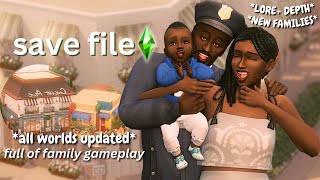 MUST HAVE SIMS 4 SAVE FILE FILLED WITH FAMILY GAMEPLAY LORE DRAMA NEW BUILDS  SAVE FILE REVIEW [upl. by Silber242]