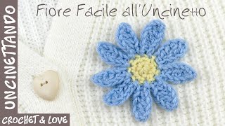 Tutorial Uncinetto  🌺 Fiore Super Facile sottotitoli in inglese e spagnolo [upl. by Anoval803]