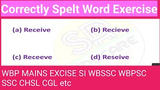 MisspeltCorrectly Spelt Word ExerciseWbp Mains Excise SI WBSSC WBPSC SSC CHSL CGL [upl. by Ledeen167]