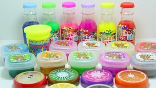 Mixing Fruit Putty Glitter Watery Slime Toys [upl. by Shannan]