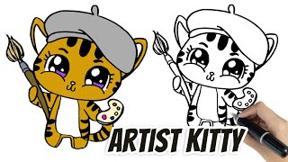 HOE TEKEN JE EEN SCHATTIGE CREA KAT DRAWING ARTIST KITTY [upl. by Remle]