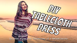 The Upcycled Tablecloth Dress a quick vintage refashion tutorial [upl. by Ymirej]