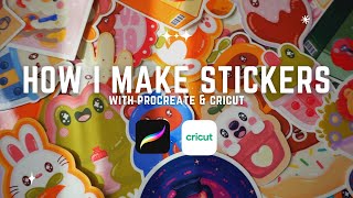 How I Make Stickers  Using Procreate amp Cricut to Make Stickers Tutorial [upl. by Innob796]