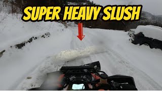 CFORCE 600 ATV SNOW PLOWING SLUSH POV ❄️❄️❄️ [upl. by Suoirtemed]