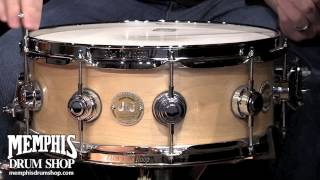 DW 14 x 55 VERY RARE Craviotto Solid Shell Maple Snare Drum  Natural Satin Oil 741251 [upl. by Celestina]