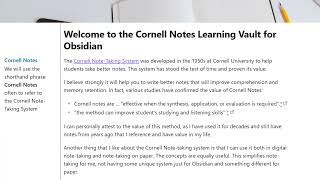 Cornell Notes Learning Vault  An Introduction [upl. by Relyat79]