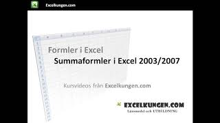 SUMMAformeln i Excel  Enkla summeringar i Excel [upl. by Isyak]