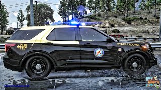 Playing GTA 5 As A POLICE OFFICER Highway Patrol FHP GTA 5 Lspdfr Mod 4K [upl. by Rosemarie496]