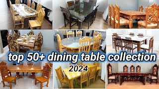 New wooden Dining Table design collection 2024🙋। নতুন ডিজাইনের ডাইনিং টেবিলের কালেকশন দেখে নিন [upl. by Dhar958]