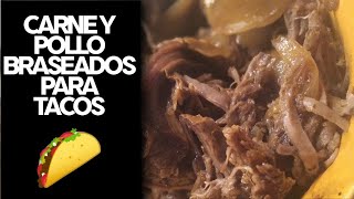 Carne y pollo Braseados al horno de barro Ideal para tacos [upl. by Gibun]