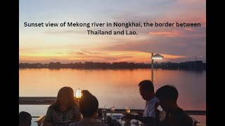 sunset over the mekong river in Nongkhai Laos in the distance [upl. by Acinelav]