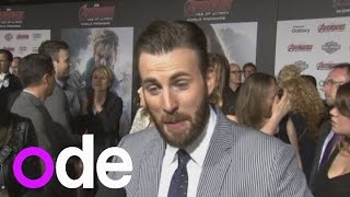 Chris Evans bizarre interview at Avengers Age of Ultron premiere [upl. by Enal]