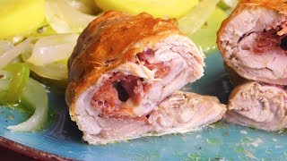 Muslos de pollo RELLENOS de JAMÓN ¡Y con su GUARNICIÓN [upl. by Laverne]