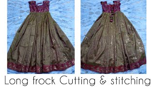 Long frock cutting amp stitching  Trending design [upl. by Ruphina322]