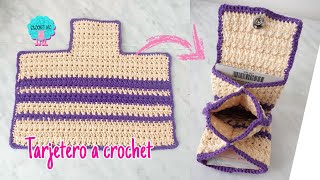 En una sola una pieza podrás tejer un hermoso tarjetero a crochet [upl. by Lyrahs]