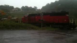 Bauxite train at Watt Town St Anncrossing [upl. by Ecydnarb]