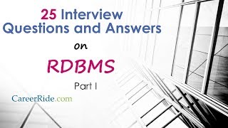 RDBMS Interview Questions and Answers  Part I [upl. by Notlok]