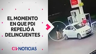 REVELAN MOMENTO en que PDI disparó contra delincuentes que intentaban asaltarlo en San Bernardo [upl. by Aiza643]