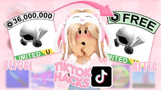 TESTING Roblox TikTok HACKS that ACTUALLY WORK FREE LIMITEDS [upl. by Enia]