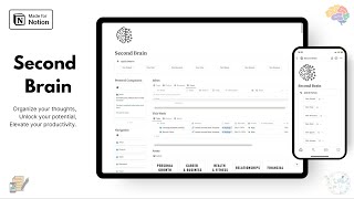 The Ultimate Second Brain Notion Template Template Tour [upl. by Sly]