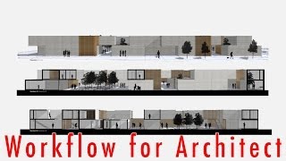 Postproduzione prospetto e sezione  Workflow for Architect [upl. by Ewan168]