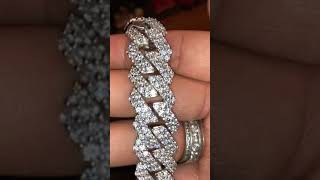 Shop GLD 22” white gold 19mm Cuban prong chain unboxing [upl. by Nagaem]