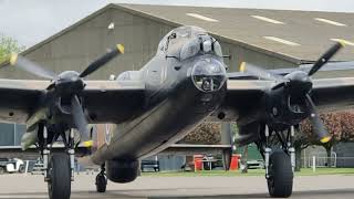 Avro Lancaster NX611 Just Jane launches her 4 Merlin engines [upl. by Peonir677]