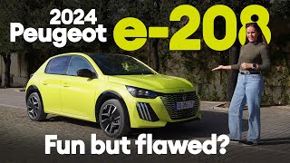 DRIVEN 2024 Peugeot e208 fun but flawed  Electrifyingcom [upl. by Oiromed]