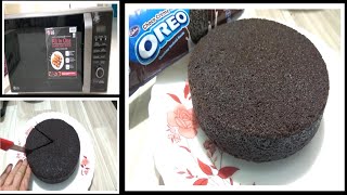 Oreo Biscuit Cake in Microwave Oven on Convection Mode  Eggless Oreo cake in Microwave Convection [upl. by Alleunam]