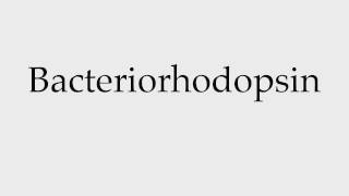 How to Pronounce Bacteriorhodopsin [upl. by Gnilyam]