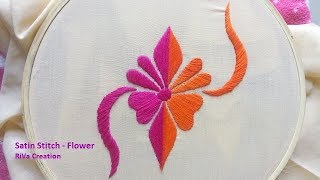 Satin Stitch Flower DesignGujarati [upl. by Kiersten]