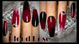 ACRYLIC NAILS  BLOOD ROSE  CJP  SMOKE NAIL  OMBRE [upl. by Indnahc]