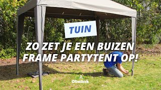 buizen frame partytent opzetten  Instructievideo  Obelink [upl. by Phip578]