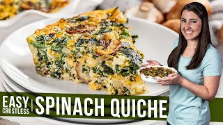 Easy Crustless Spinach Quiche [upl. by Leunamne]