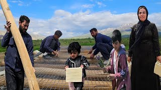 Ali adventure in getting boards and iron making a roof to save from the rain for comfort [upl. by Alvin]