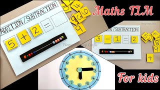 TLM for primary school  Addition tlm for class 1 to 5 Maths  Subtraction TLM DIY Easy Paper Clock [upl. by Annalla]