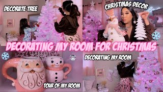 DECORATE WITH ME FOR CHRISTMAS 2022  decorating my room amp Christmas tree [upl. by Devine329]