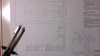 Sectional front view and outside top view of a mechanical part Page 54 [upl. by Sello]