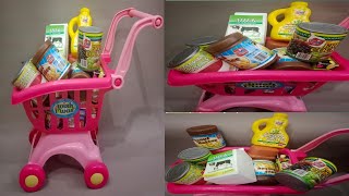 Pretend Play Kids Grocery Toy Shopping Cart with Grocery ItemsJuice amp Other Food Item [upl. by Olegna]