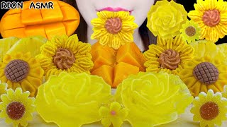 【ASMR】SUNFLOWER DESSERTS🌻 SUNFLOWER MERINGUE COOKIEMANJUMANGO MUKBANG 먹방 EATING SOUNDS NO TALKING [upl. by Boyden]