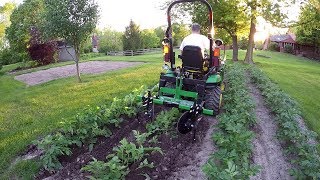 Compact Tractor Hilling Potatoes Finally [upl. by Karalee]