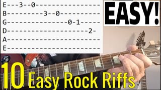 10 Easy Rock Riffs For Beginner Guitar Players  Guitar Lesson [upl. by Morganne]