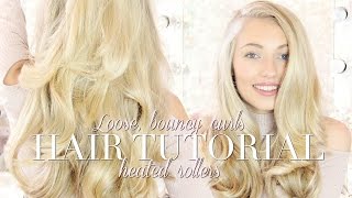 HEATED ROLLER TUTORIAL LOOSE BOUNCY HOLLYWOOD CURLS  Freddy My Love [upl. by Otsugua251]