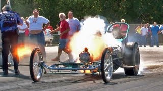 Nostalgia Front Engine Dragster Blows up [upl. by Popelka335]