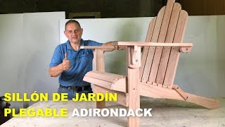 SILLÓN DE MADERA PLEGABLE PARA JARDÍN ADIRONDACK PASO A PASO  TUTORIAL DE CARPINTERÍA [upl. by Nycila]