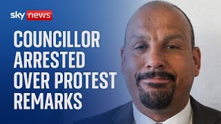 Labour councillor arrested after allegedly telling protest fascists need to have throats cut [upl. by Eladnor]